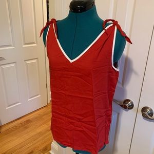 Banana republic factory Red and white tank with should ties